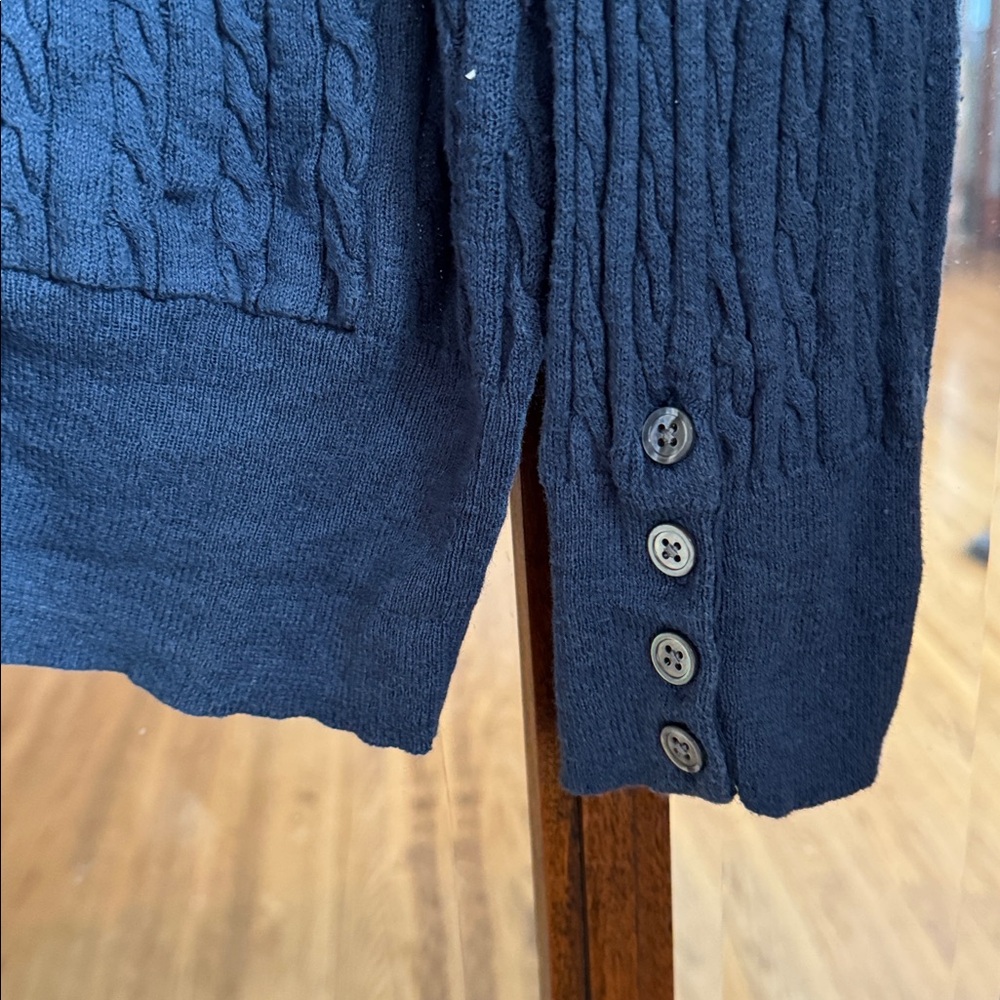 GAP Navy Cable Knit Cardigan - Picture 6 of 9